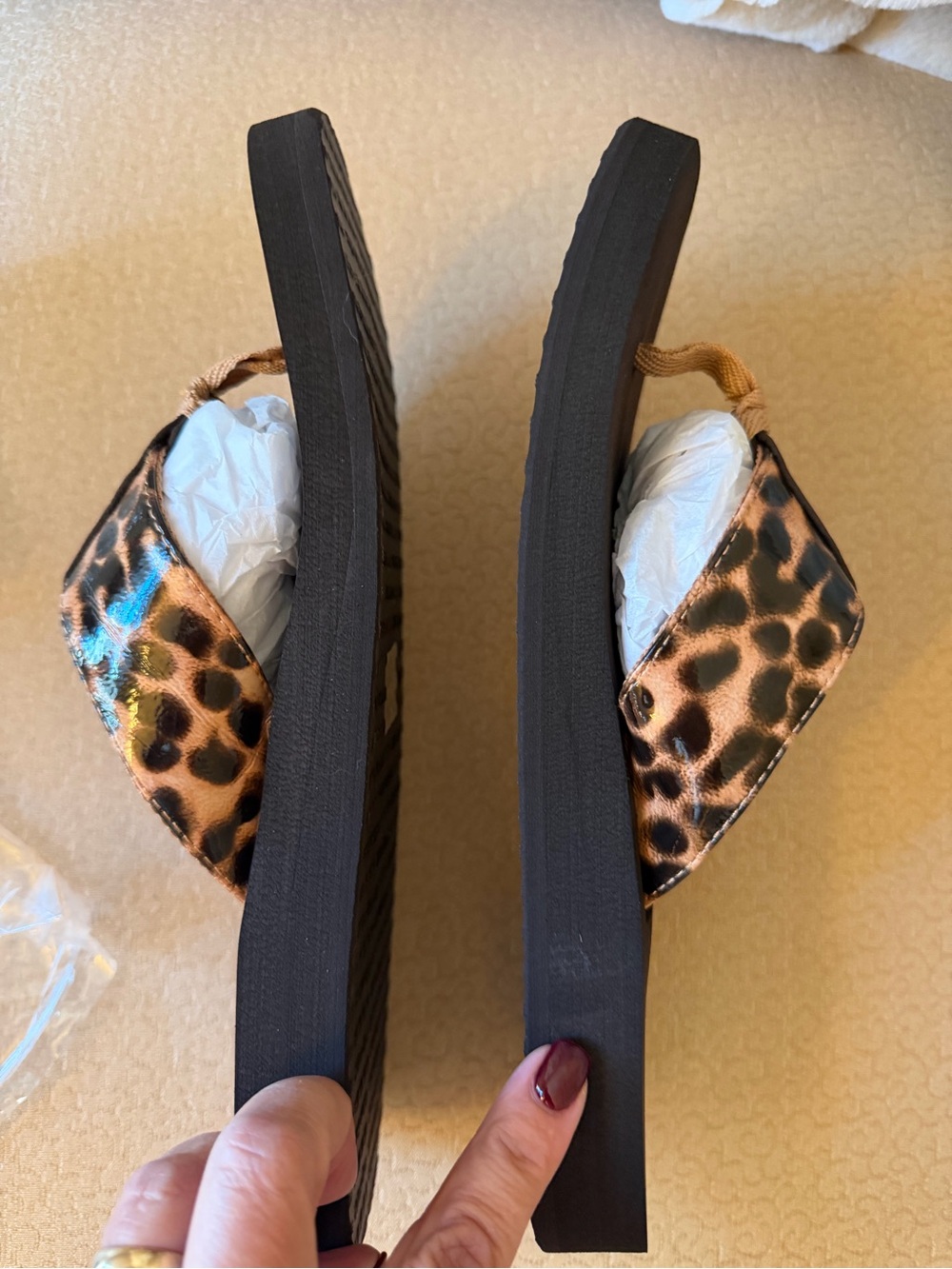 Yellow Box Leopard-Print Brown & Black Flip Flops - Picture 7 of 9